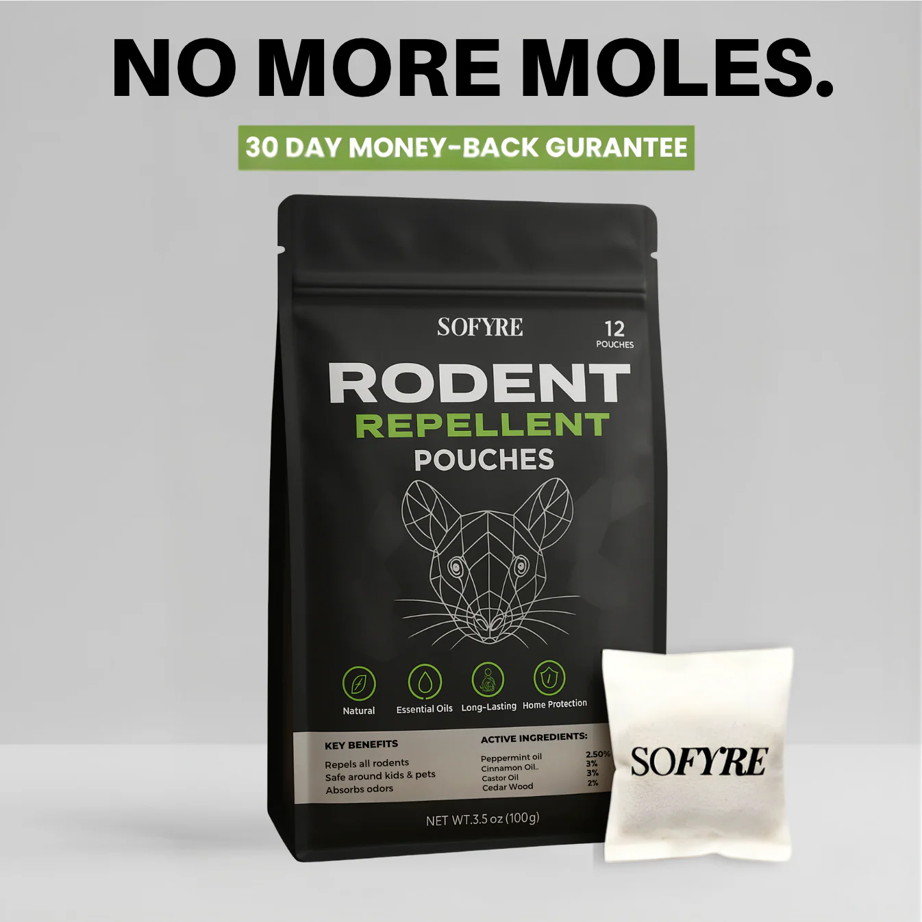 Mole Repellent Pouches (Snap)